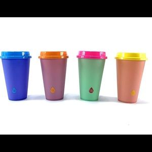 TAL Color Changing To-Go Reusable Hot Cups Set, 16 oz, 4 Pack